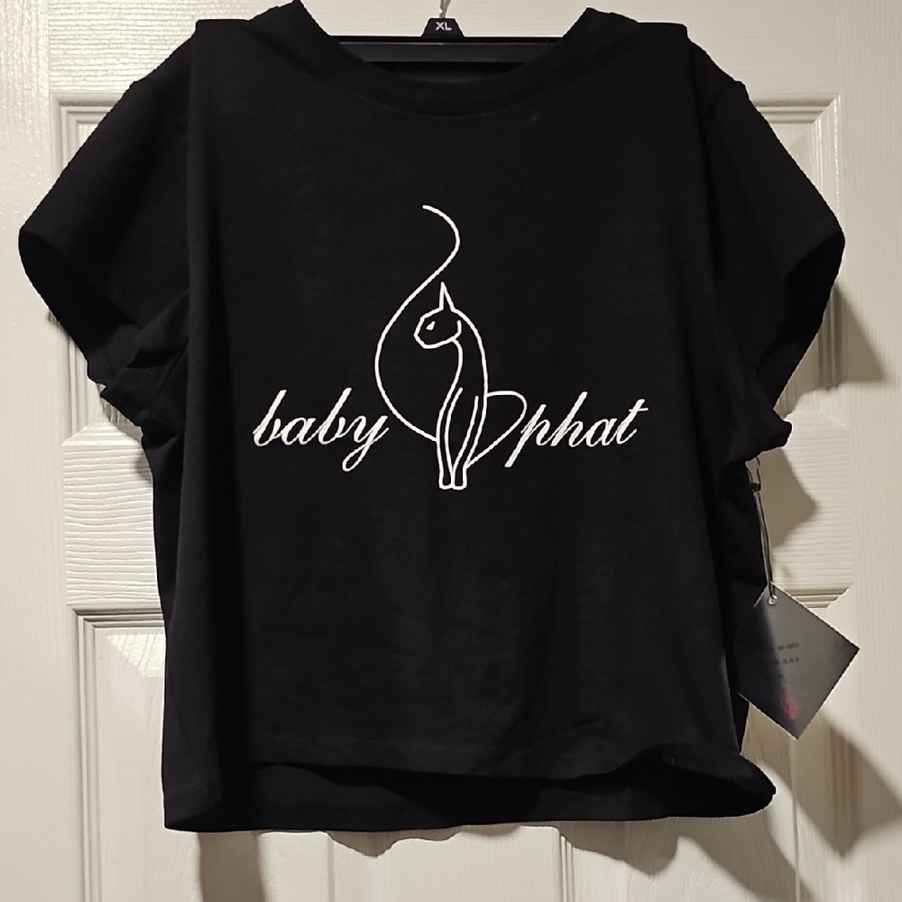 Baby Phat Black Crop Top with White Logo